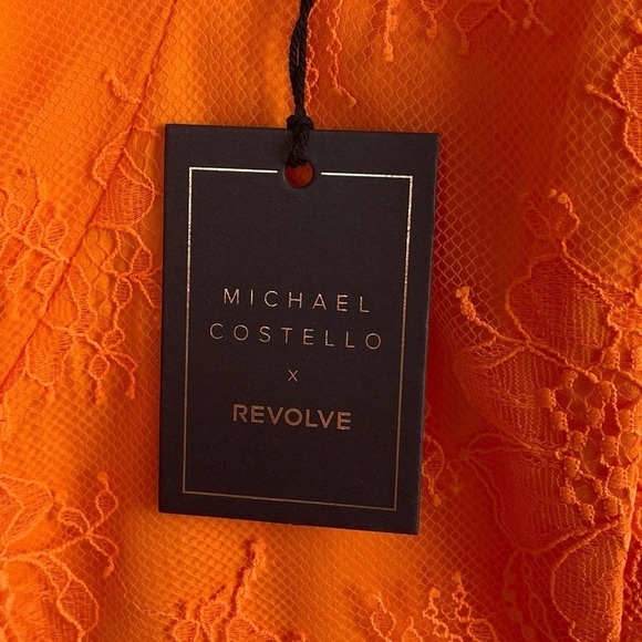 Michael Costello X Revolve Mini Dress Lace Orange - Picture 7 of 11
